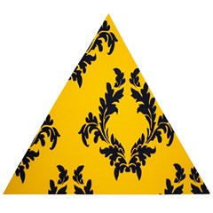 Yellow Regal Filagree Pattern Wooden Puzzle Triangle