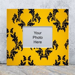 Yellow Regal Filagree Pattern White Wall Photo Frame 5  X 7  by Azkajaya