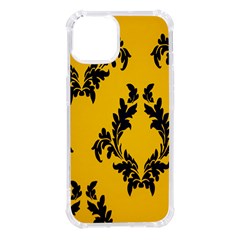 Yellow Regal Filagree Pattern Iphone 14 Tpu Uv Print Case by Azkajaya