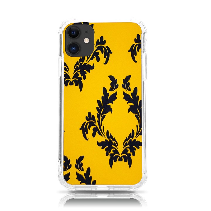 Yellow Regal Filagree Pattern iPhone 11 TPU UV Print Case