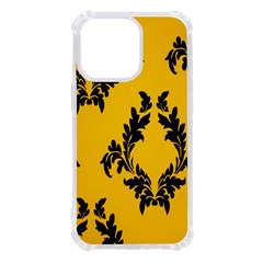 Yellow Regal Filagree Pattern Iphone 13 Pro Tpu Uv Print Case by Azkajaya