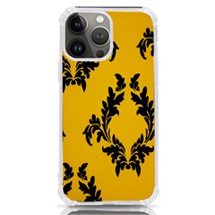 Yellow Regal Filagree Pattern Iphone 13 Pro Max Tpu Uv Print Case by Azkajaya