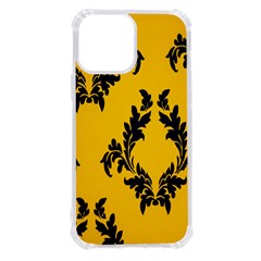 Yellow Regal Filagree Pattern Iphone 13 Pro Max Tpu Uv Print Case by Azkajaya