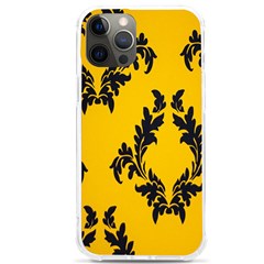 Yellow Regal Filagree Pattern Iphone 12 Pro Max Tpu Uv Print Case by Azkajaya