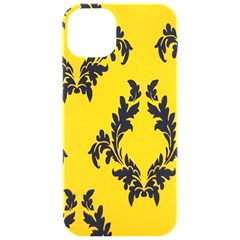 Yellow Regal Filagree Pattern Iphone 15 Pro Black Uv Print Pc Hardshell Case by Azkajaya