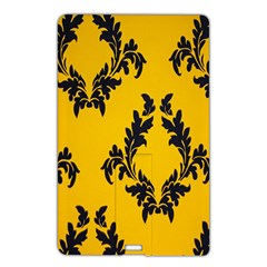 Yellow Regal Filagree Pattern Name Card Style Usb Flash Drive