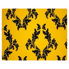 Yellow Regal Filagree Pattern Premium Plush Fleece Blanket (medium) by Azkajaya