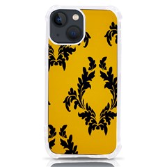 Yellow Regal Filagree Pattern Iphone 13 Mini Tpu Uv Print Case by Azkajaya