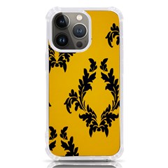 Yellow Regal Filagree Pattern Iphone 13 Pro Tpu Uv Print Case by Azkajaya