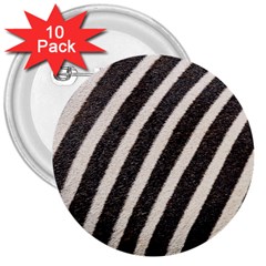 Zebra Zebra Pattern Zebra Fur Zebra Print Strip 3  Buttons (10 Pack)  by Azkajaya