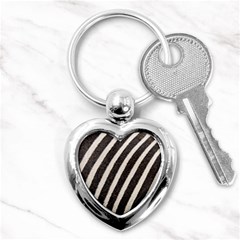 Zebra Zebra Pattern Zebra Fur Zebra Print Strip Key Chain (heart) by Azkajaya