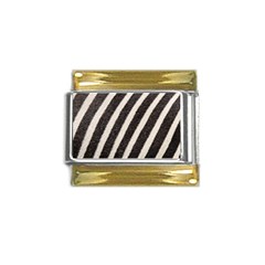 Zebra Zebra Pattern Zebra Fur Zebra Print Strip Gold Trim Italian Charm (9mm) by Azkajaya