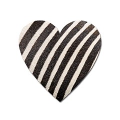 Zebra Zebra Pattern Zebra Fur Zebra Print Strip Heart Magnet by Azkajaya