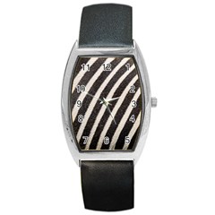 Zebra Zebra Pattern Zebra Fur Zebra Print Strip Barrel Style Metal Watch by Azkajaya