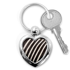 Zebra Zebra Pattern Zebra Fur Zebra Print Strip Key Chain (heart) by Azkajaya