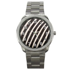 Zebra Zebra Pattern Zebra Fur Zebra Print Strip Sport Metal Watch by Azkajaya