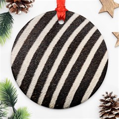 Zebra Zebra Pattern Zebra Fur Zebra Print Strip Round Ornament (two Sides)