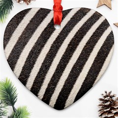 Zebra Zebra Pattern Zebra Fur Zebra Print Strip Heart Ornament (two Sides)