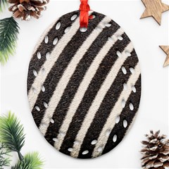 Zebra Zebra Pattern Zebra Fur Zebra Print Strip Oval Filigree Ornament (two Sides) by Azkajaya