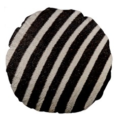 Zebra Zebra Pattern Zebra Fur Zebra Print Strip Large 18  Premium Round Cushions by Azkajaya