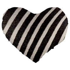 Zebra Zebra Pattern Zebra Fur Zebra Print Strip Large 19  Premium Heart Shape Cushions by Azkajaya