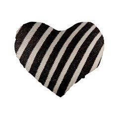 Zebra Zebra Pattern Zebra Fur Zebra Print Strip Standard 16  Premium Flano Heart Shape Cushions