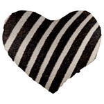 Zebra Zebra Pattern Zebra Fur Zebra Print Strip Large 19  Premium Heart Shape Cushions Front