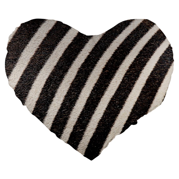 Zebra Zebra Pattern Zebra Fur Zebra Print Strip Large 19  Premium Heart Shape Cushions