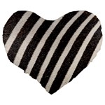 Zebra Zebra Pattern Zebra Fur Zebra Print Strip Large 19  Premium Heart Shape Cushions Back