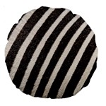 Zebra Zebra Pattern Zebra Fur Zebra Print Strip Large 18  Premium Round Cushions Front