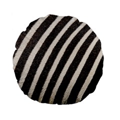 Zebra Zebra Pattern Zebra Fur Zebra Print Strip Standard 15  Premium Flano Round Cushions by Azkajaya