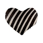 Zebra Zebra Pattern Zebra Fur Zebra Print Strip Standard 16  Premium Flano Heart Shape Cushions Front