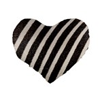 Zebra Zebra Pattern Zebra Fur Zebra Print Strip Standard 16  Premium Flano Heart Shape Cushions Back