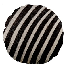 Zebra Zebra Pattern Zebra Fur Zebra Print Strip Large 18  Premium Flano Round Cushions by Azkajaya