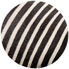 Zebra Zebra Pattern Zebra Fur Zebra Print Strip Wooden Puzzle Round by Azkajaya