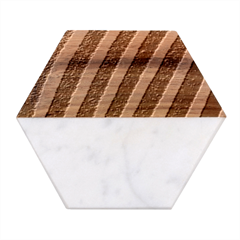 Zebra Zebra Pattern Zebra Fur Zebra Print Strip Marble Wood Coaster (hexagon)  by Azkajaya