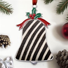 Zebra Zebra Pattern Zebra Fur Zebra Print Strip Metal Holly Leaf Bell Ornament