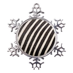 Zebra Zebra Pattern Zebra Fur Zebra Print Strip Metal Large Snowflake Ornament by Azkajaya