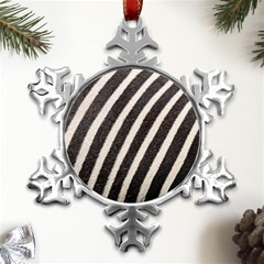 Zebra Zebra Pattern Zebra Fur Zebra Print Strip Metal Small Snowflake Ornament by Azkajaya