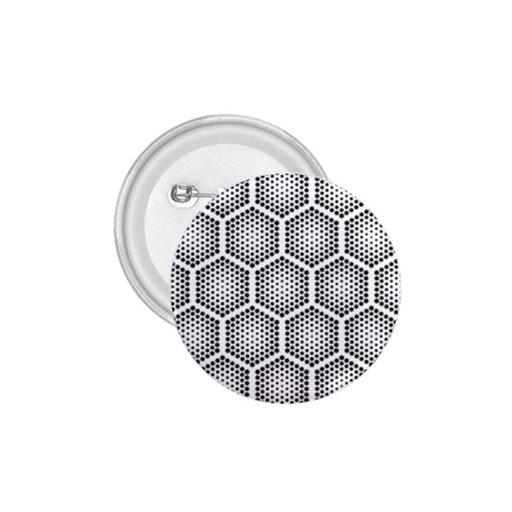 Halftone Tech Hexagons Seamless Pattern 1.75  Buttons