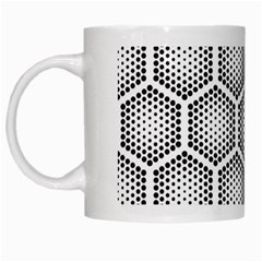 Halftone Tech Hexagons Seamless Pattern White Mug by Ket1n9