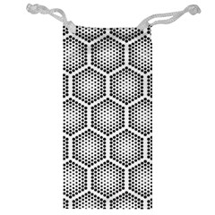 Halftone Tech Hexagons Seamless Pattern Jewelry Bag by Ket1n9