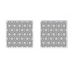 Halftone Tech Hexagons Seamless Pattern Cufflinks (square) by Ket1n9