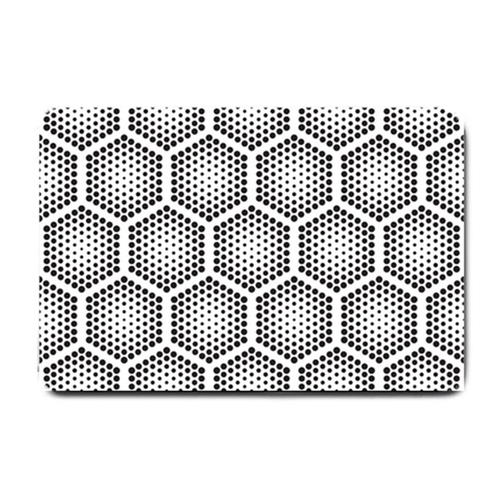 Halftone Tech Hexagons Seamless Pattern Small Doormat