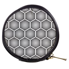 Halftone Tech Hexagons Seamless Pattern Mini Makeup Bag by Ket1n9