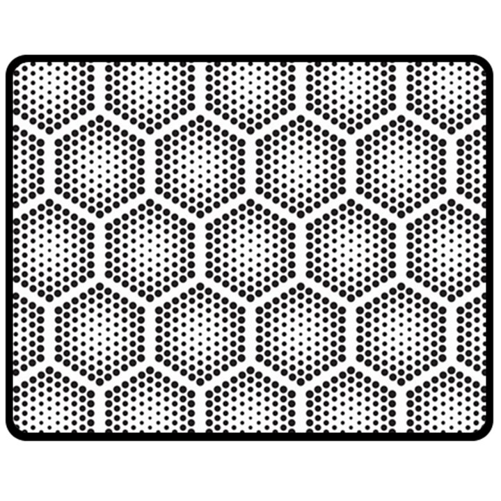 Halftone Tech Hexagons Seamless Pattern Fleece Blanket (Medium)