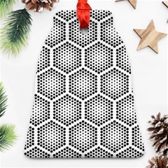 Halftone Tech Hexagons Seamless Pattern Bell Ornament (two Sides)