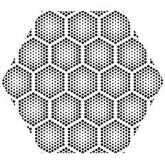 Halftone Tech Hexagons Seamless Pattern Wooden Puzzle Hexagon by Ket1n9