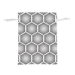 Halftone Tech Hexagons Seamless Pattern Lightweight Drawstring Pouch (m) by Ket1n9