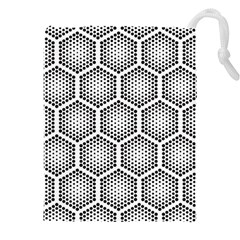 Halftone Tech Hexagons Seamless Pattern Drawstring Pouch (4xl) by Ket1n9